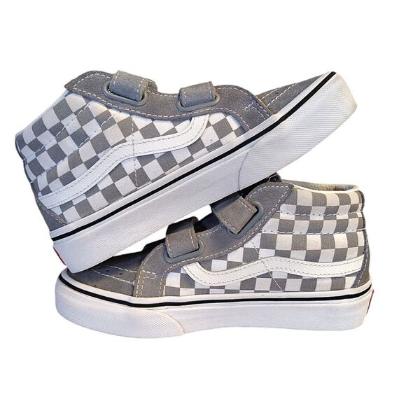 Vans Tradewinds Grey Sk8 Mid Reissue V Checkerboard Sneakers Kids 1.5 - Picture 8 of 16